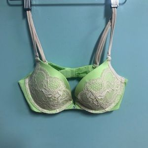 Green laced bra